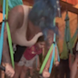 yoga trapeze swing being used in yoga class