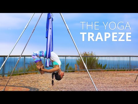 Purple Yoga trapeze Yoga swing, instructional video