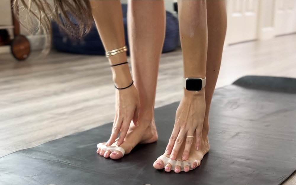 Awesome Toes spacers worn during practice on the mat