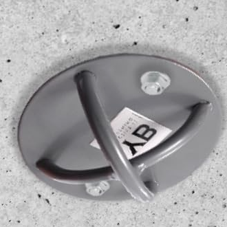 Hook mounted on a concrete ceiling with expander bolts